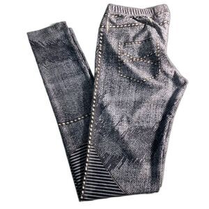 Alexandra Just for Kix Dance Distressed Denim Pattern Leggings Adult Size M